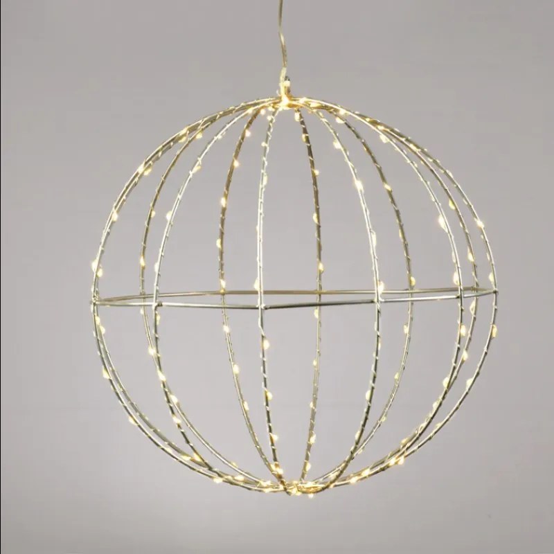 Διακοσμητικό LED 3D Silver Ball-Διάμετρος: 20 εκ.-Warm White