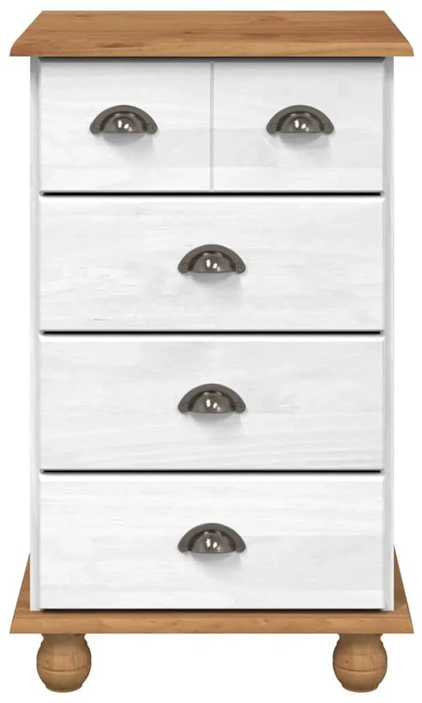 vidaXL Συρταριέρα ASKIM Λευκό 45,8 x 40 x 79 εκ. Στερεά ξυλεία πεύκου