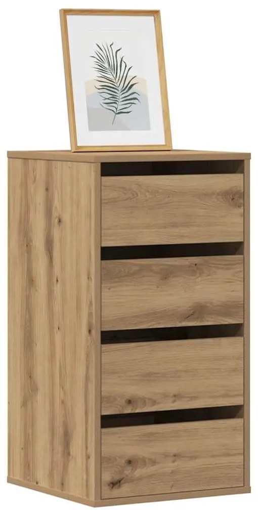 vidaXL Συρταριέρα Γωνιακή Αρτισιανή Δρυς 40x41x76 εκ. Επεξεργ. Ξύλο