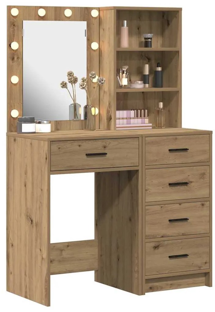 vidaXL Τραπέζι περιποίησης με συρτάρι 2 pcs Καφέ 50 x 41 x 135 εκ