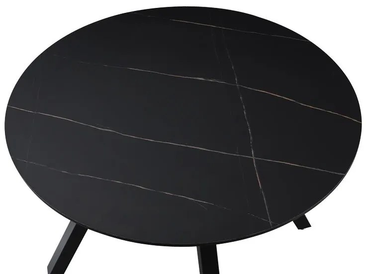 Tραπέζι Annie μαύρο μαρμάρου mdf και μαύρο μεταλλικό πόδι Φ100x76εκ 100x100x76 εκ.