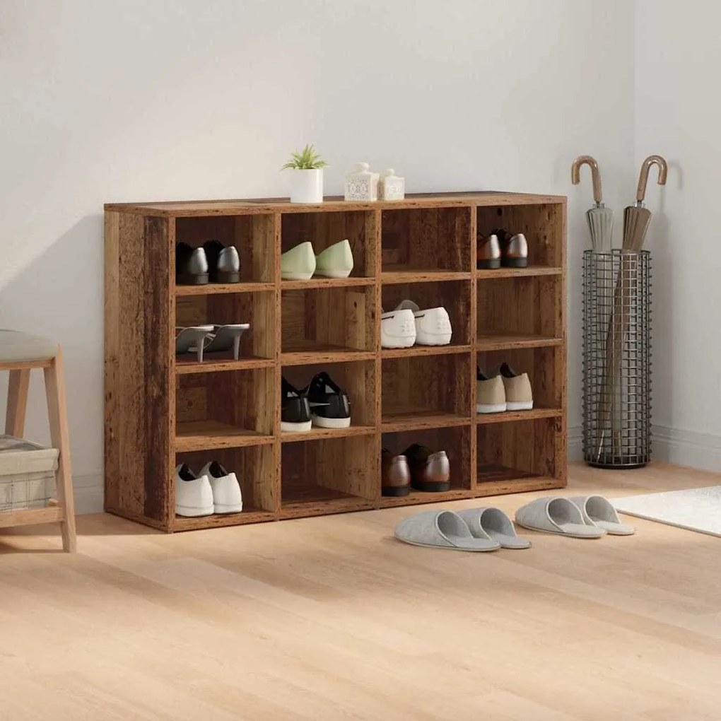 vidaXL Παπουτσοθήκη Παλαιό ξύλο 103 x 30 x 67 εκ. Επεξεργασμένο ξύλο