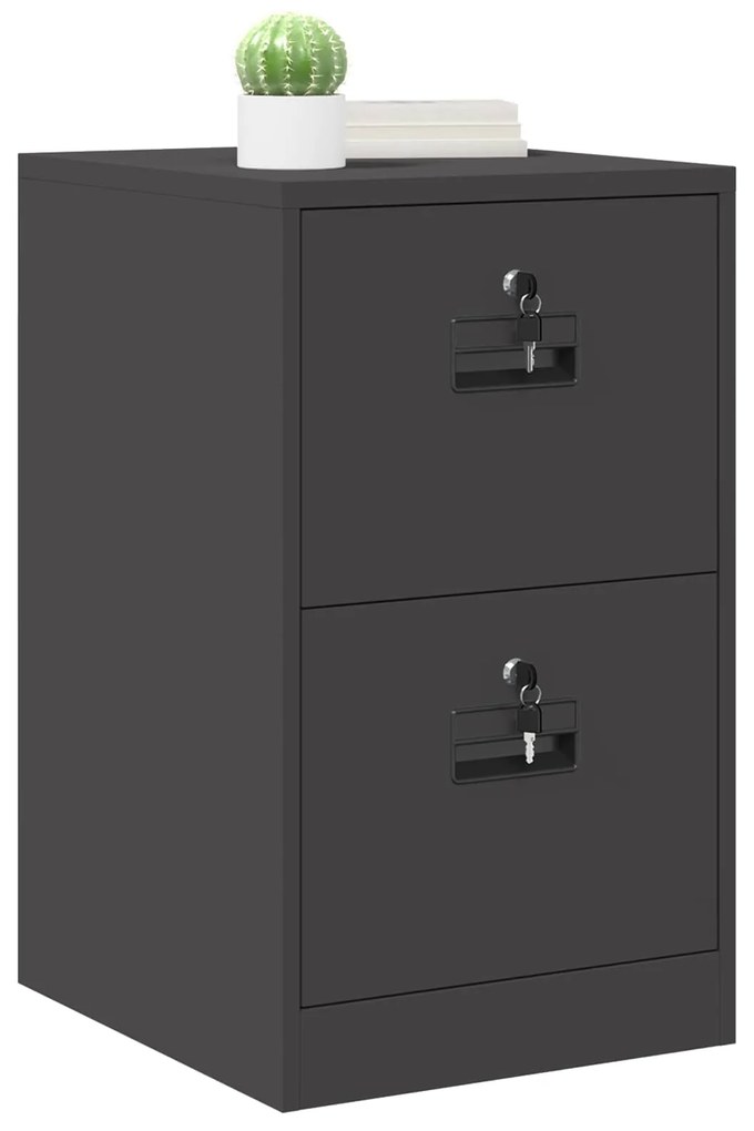 vidaXL Ντουλάπα Αρχείων Μαύρο 44 x 50 x 106.5 εκ Ψυχρής Έλασης Χάλυβας