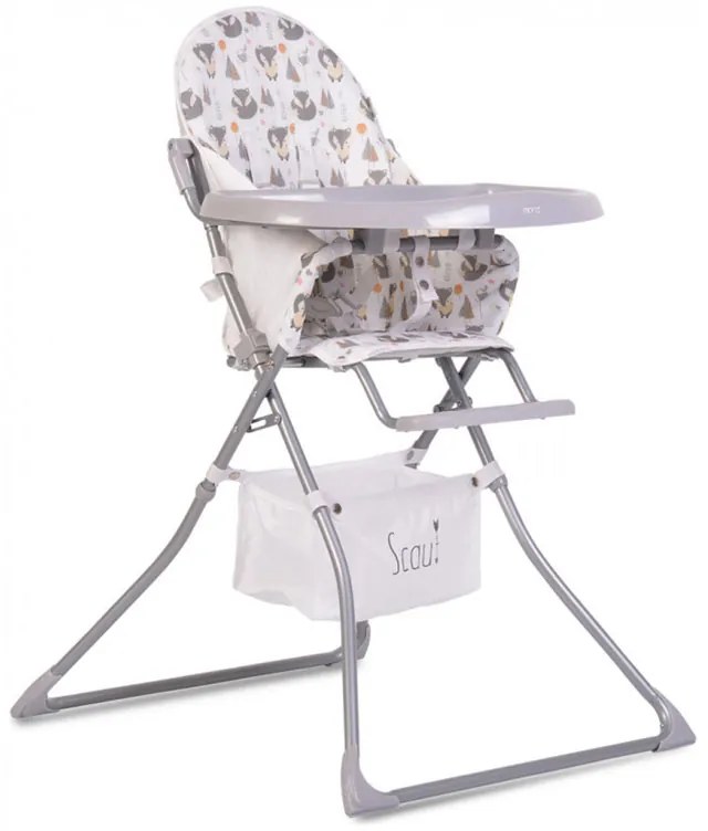Καρεκλάκι Φαγητού Αναδιπλούμενο (6+ Μηνών/ Έως 15kg) Moni Scaut Grey
