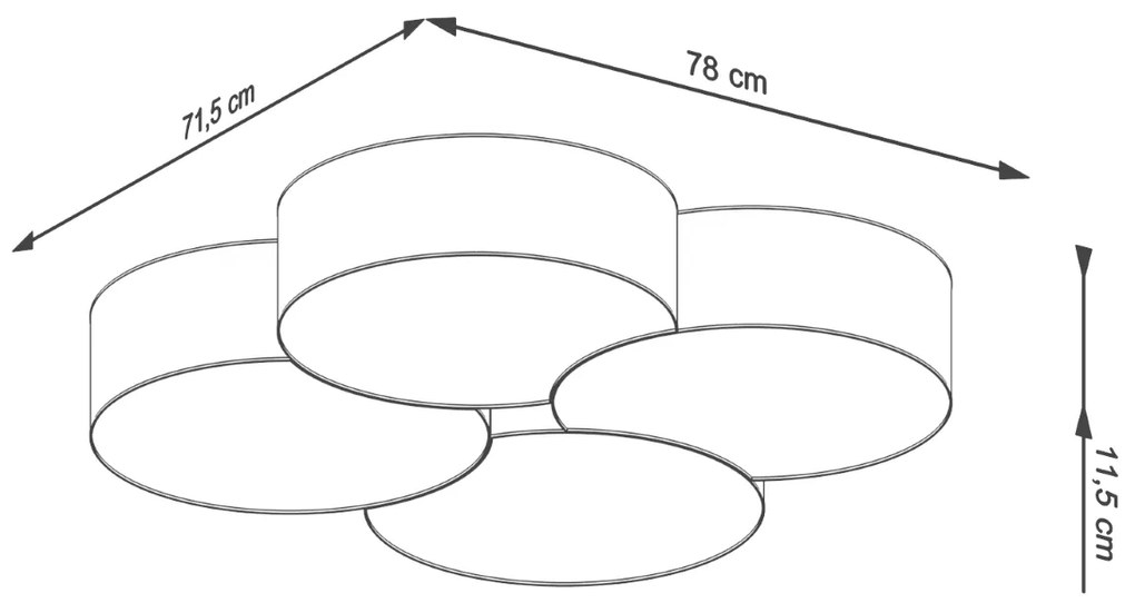 Sollux Φωτιστικό οροφής Circle 8,PVC,8xE27/60w