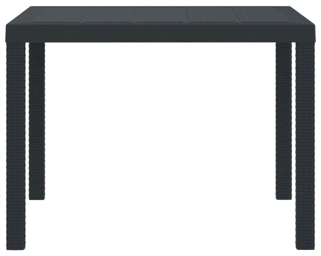 vidaXL Τραπέζι Κήπου Ανθρακί 100 x 100 x 73 εκ συνθετικό ρατάν
