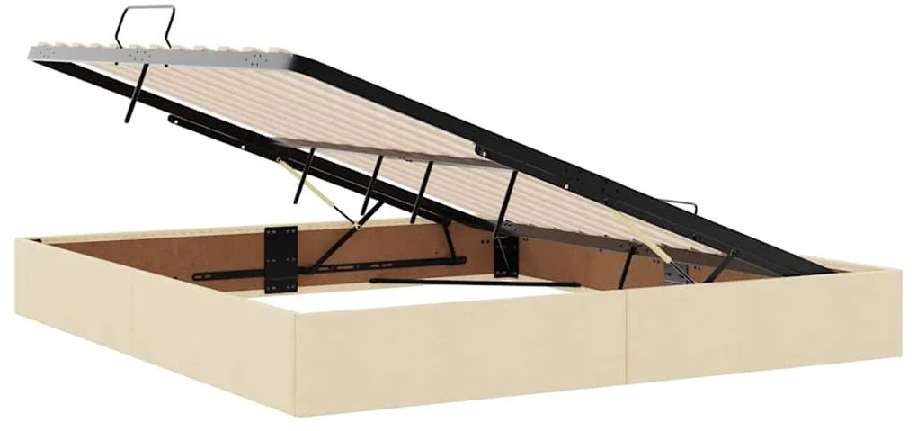 vidaXL Κρεβάτι με αποθηκευτικό χώρο και LED Κρέμ 180 x 200 cm