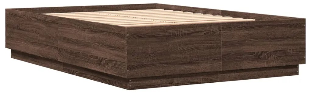 vidaXL Πλαίσιο Κρεβατιού Καφέ Δρυς 120x200 εκ. Επεξεργασμένο Ξύλο