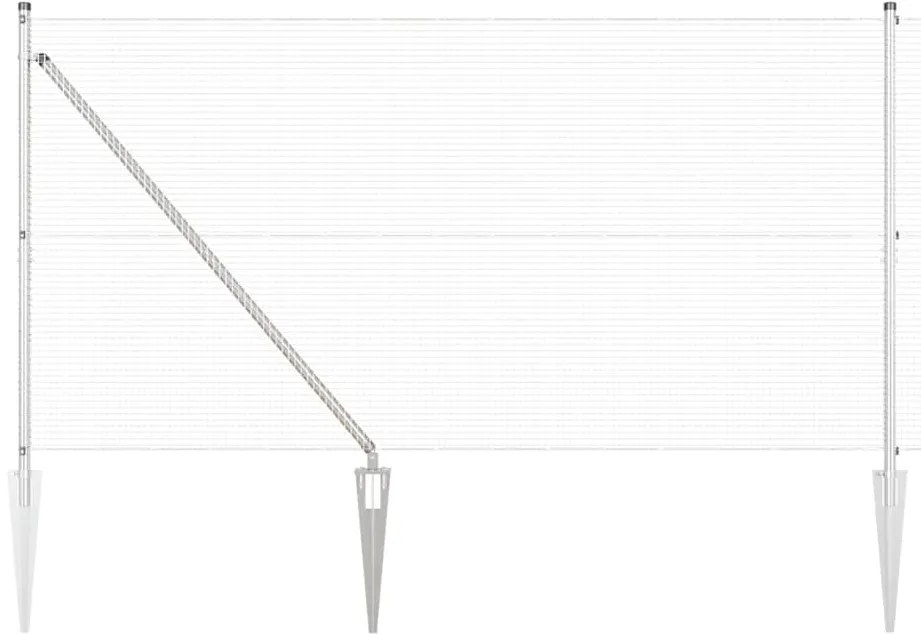 vidaXL Φράχτης με Στήλες. Ασημί 1.4 x 50 m Ατσάλι