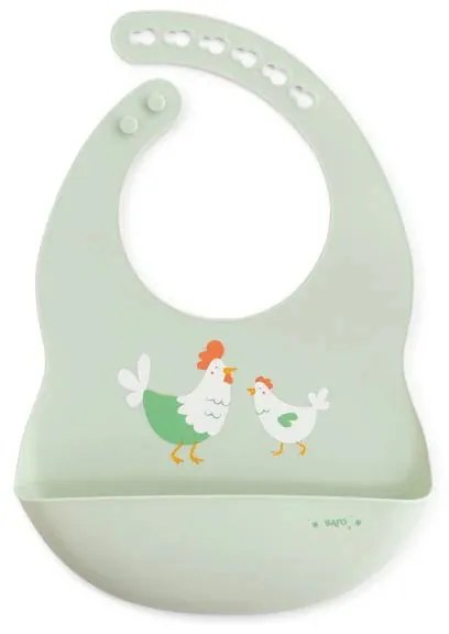 Σαλιάρα Σιλικόνης 4+ Μηνών Saro Eco Friendly Funny Farm 16620