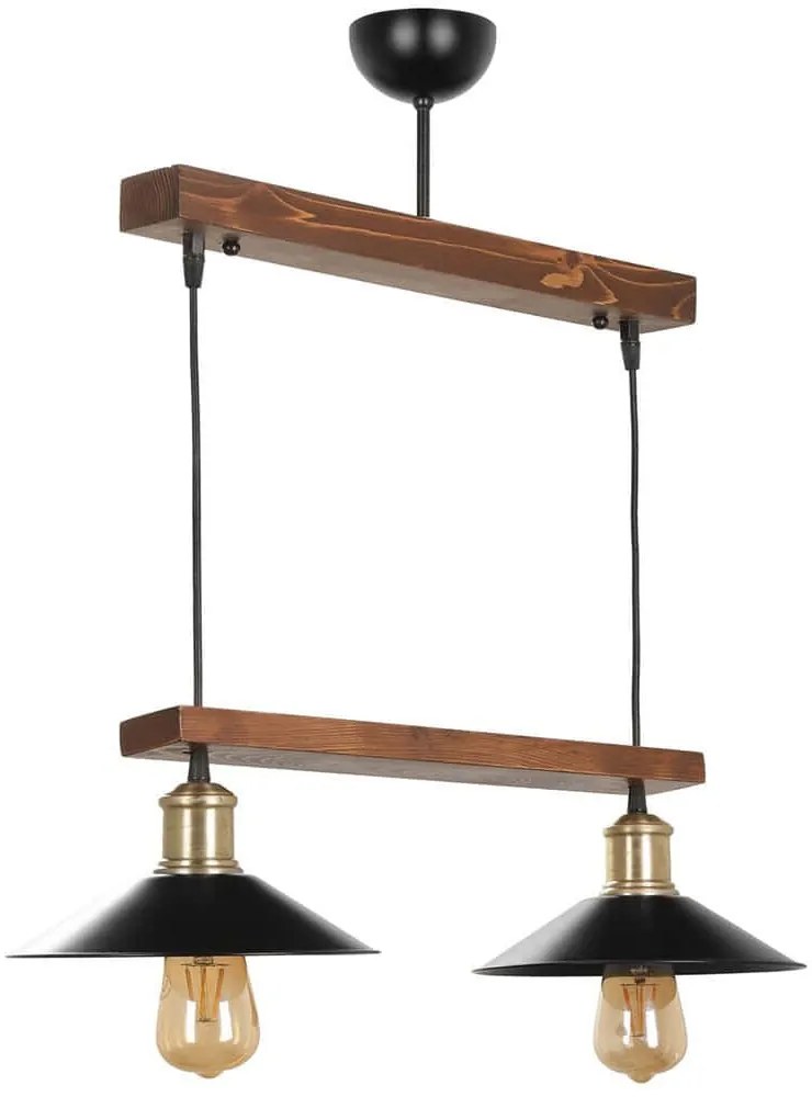 Φωτιστικό Οροφής David 534LUN3407 45x15x80cm 2xE27 40W Brown-Black Opviq