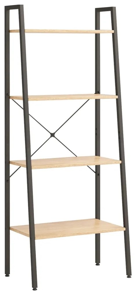 vidaXL Ραφιέρα 4 Επιπέδων Ανοιχτό Καφέ &amp; Μαύρο 56 x 35 x 140 εκ.