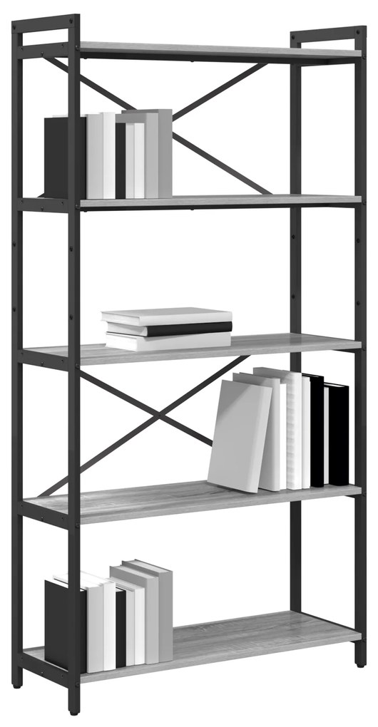vidaXL Βιβλιοθήκη Γκρι sonoma 80 x 30 x 153 εκ Επεξεργασμένο ξύλο