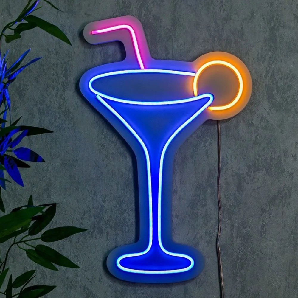 Διακοσμητικό Φωτιστικό Τοίχου Cocktail Glass 395NGR2512 29x45cm Led 36W Blue-Multi Wallity