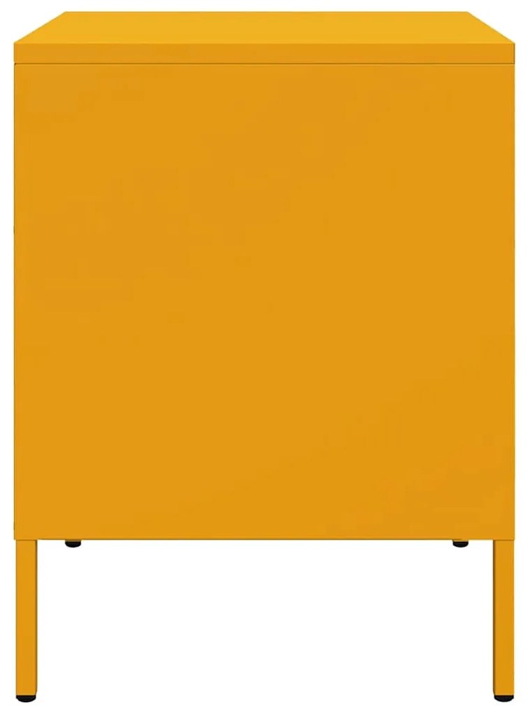 vidaXL Κομοδίνα 2 τεμ. Μουσταρδί 36x39x50,5 εκ. από Χάλυβα