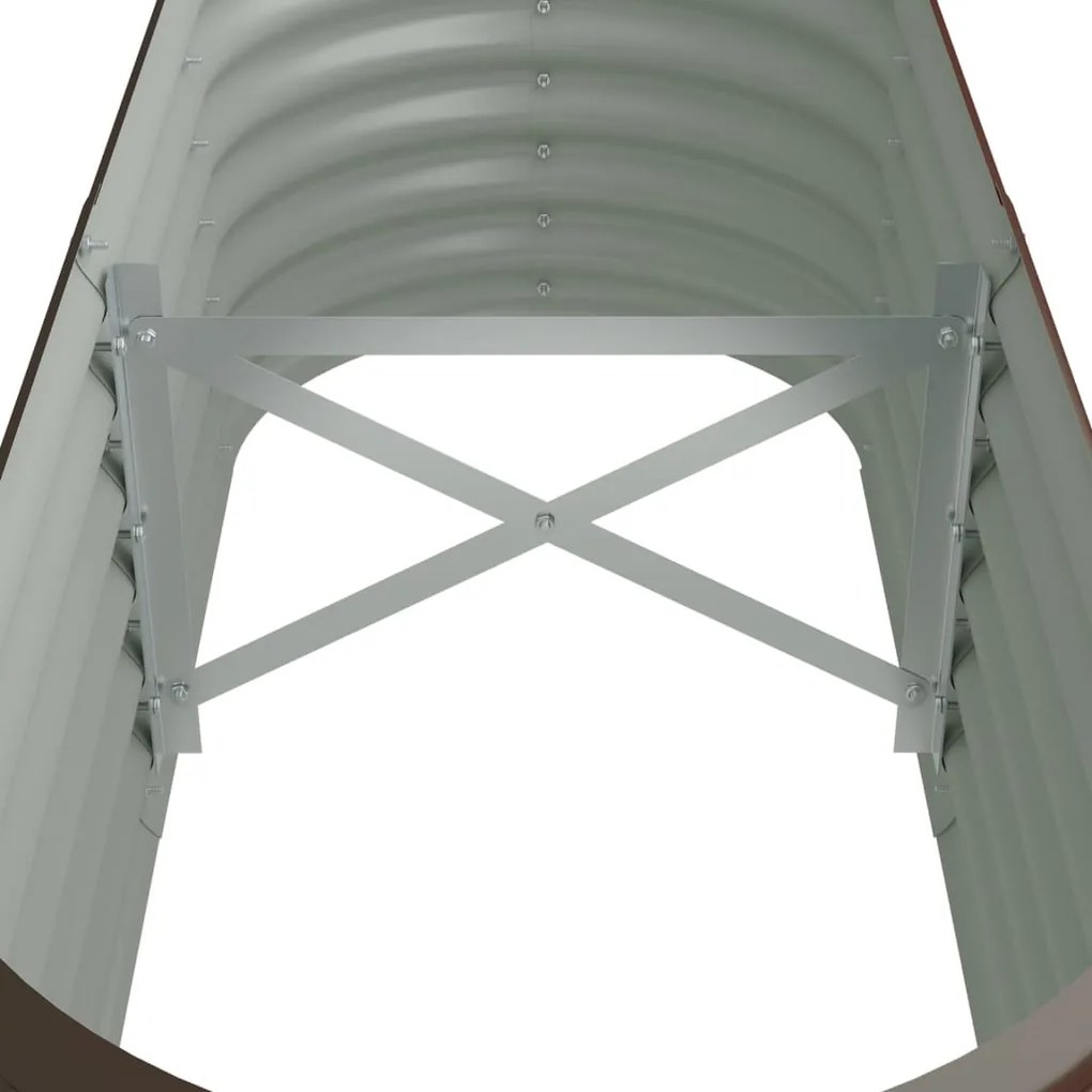 vidaXL Ζαρντινιέρα Υπερυψωμένη Καφέ 114x40x36 εκ. Γαλβανισμένος χάλυβας