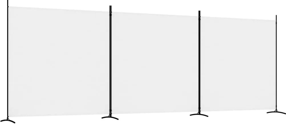 vidaXL Διαχωριστικό Δωματίου με 3 Πάνελ Λευκό 525x180 εκ. από Ύφασμα