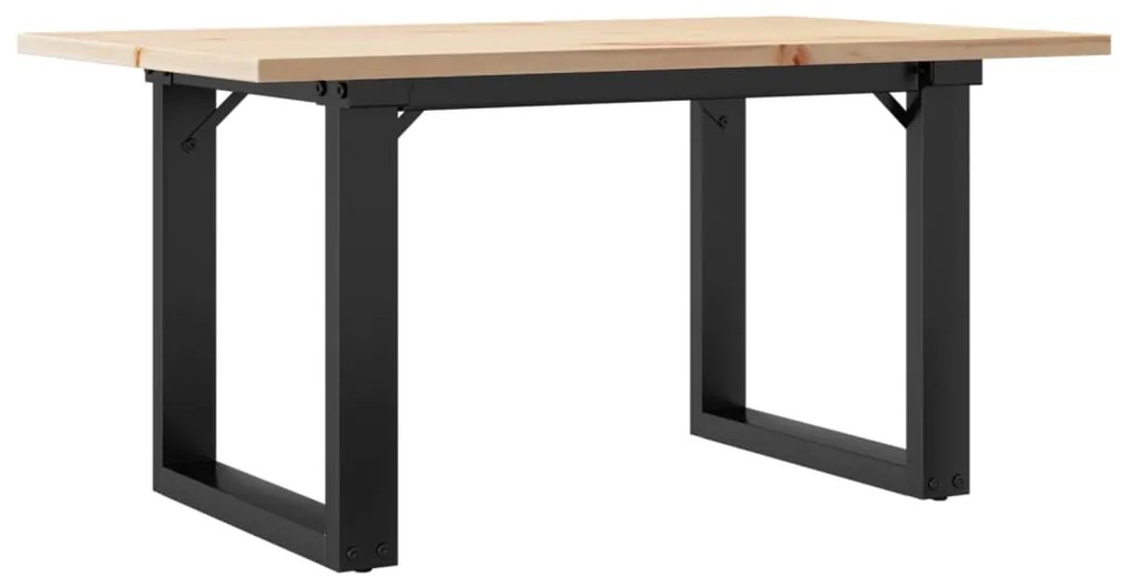 vidaXL Τραπεζάκι Σαλονιού Πλαίσιο Ο 80x50x40εκ Μασίφ Πεύκο/Ατσάλι