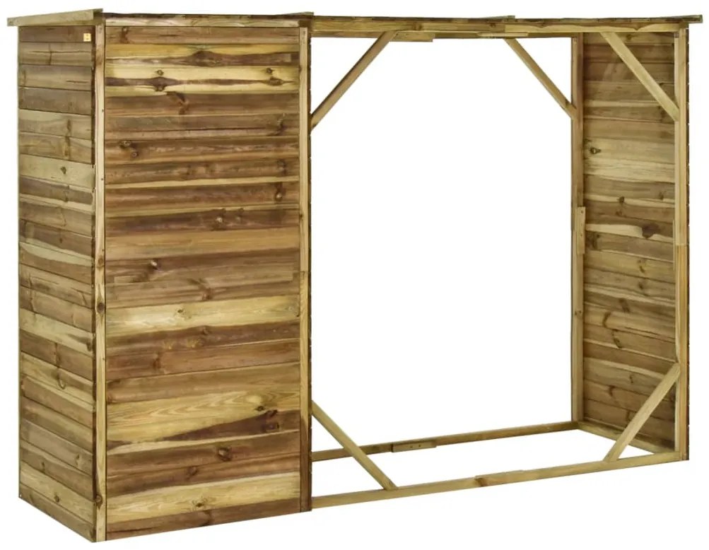 vidaXL Υπόστεγο Καυσόξυλων / Αποθήκη Κήπου 253x80x170 εκ. Ξύλο Πεύκου