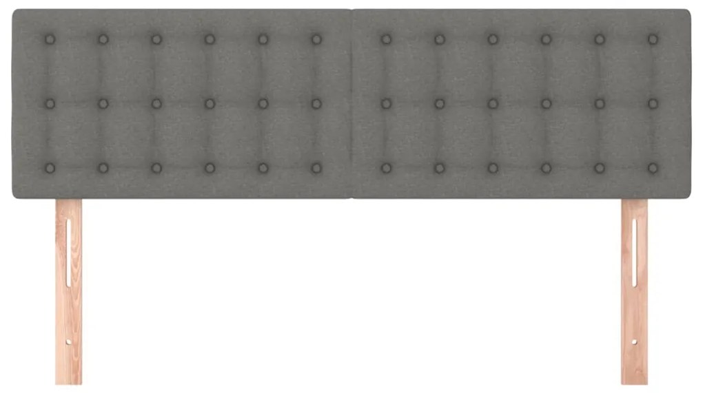 vidaXL Κεφαλάρια Κρεβατιού 2 τεμ. Σκ. Γκρι 72x5x78/88 εκ. Υφασμάτινα