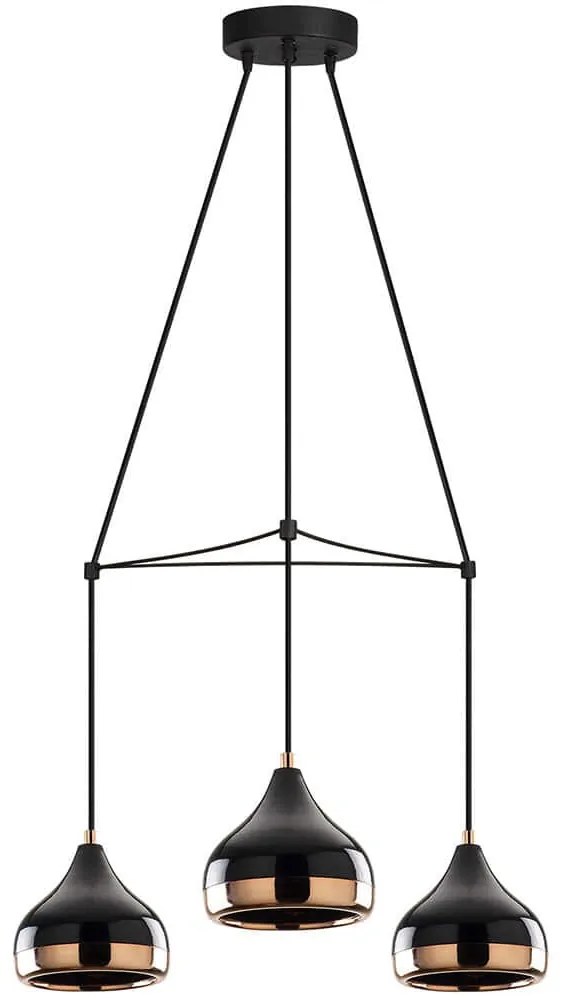 Φωτιστικό Οροφής Yildo 892OPV1759 Φ54x174cm 3xE27 40W Black-Copper Opviq