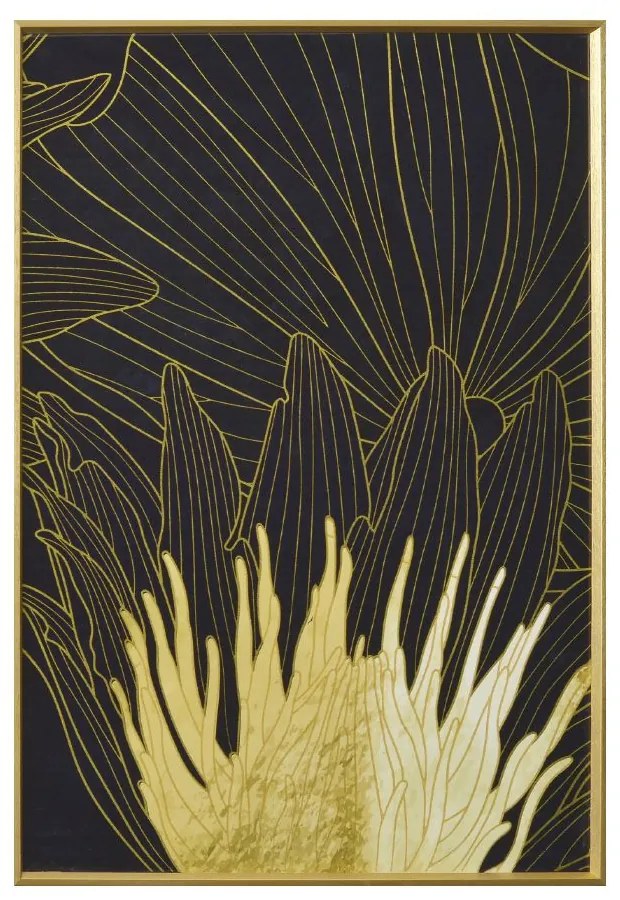 Κάδρο Σε Καμβά Coed 2 022871 51,5x71,5xH3,5cm Black-Gold Κάθετοι Wood, Canvas