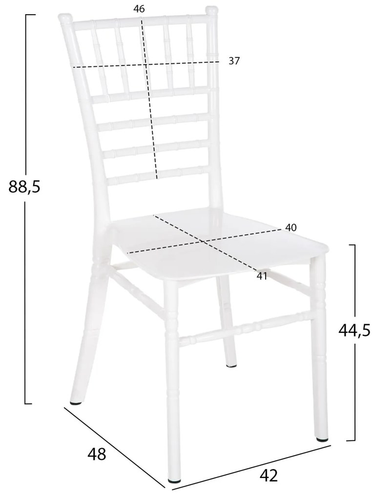 Καρέκλα Catering Tiffany New C8058.03 Πολυπροπυλενίου Λευκή 41.2x49.7x89Υεκ. 41.2x49.7x89 εκ.