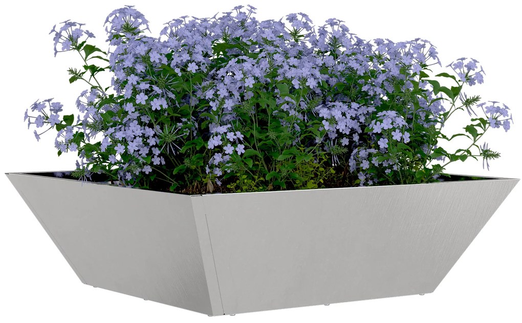 vidaXL Μεταλλική Γλάστρα Ανοξείδωτο ατσάλι 50 x 50 x 15 εκ.