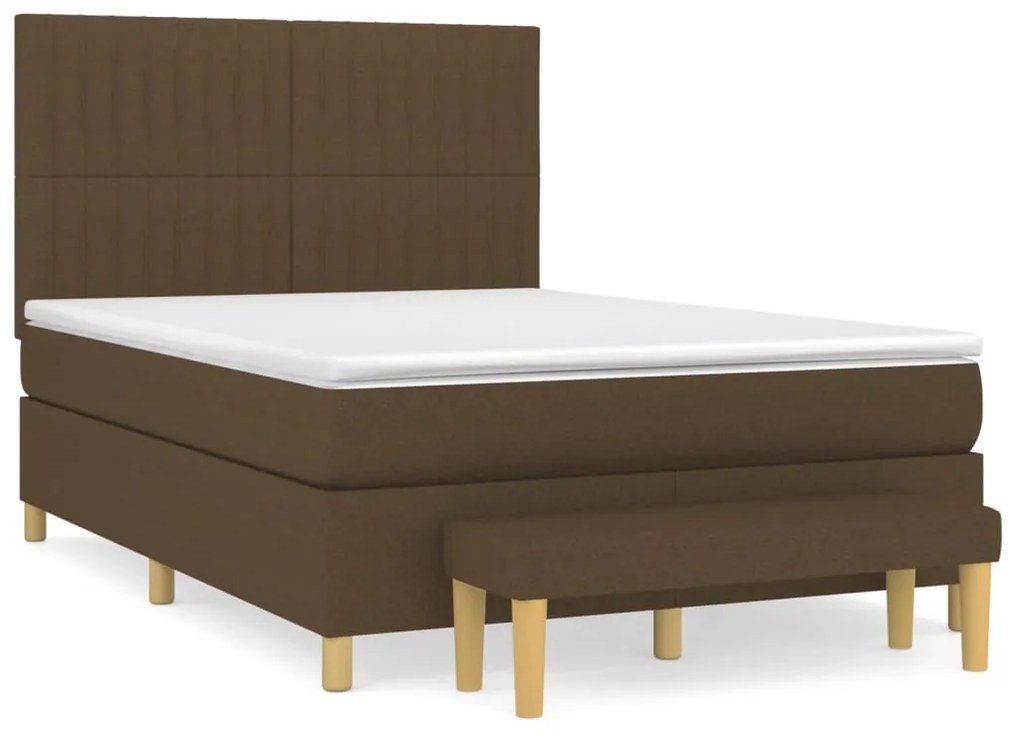 ΚΡΕΒΑΤΙ BOXSPRING ΜΕ ΣΤΡΩΜΑ ΣΚΟΥΡΟ ΚΑΦΕ 140X190 ΕΚ. ΥΦΑΣΜΑΤΙΝΟ 3137312