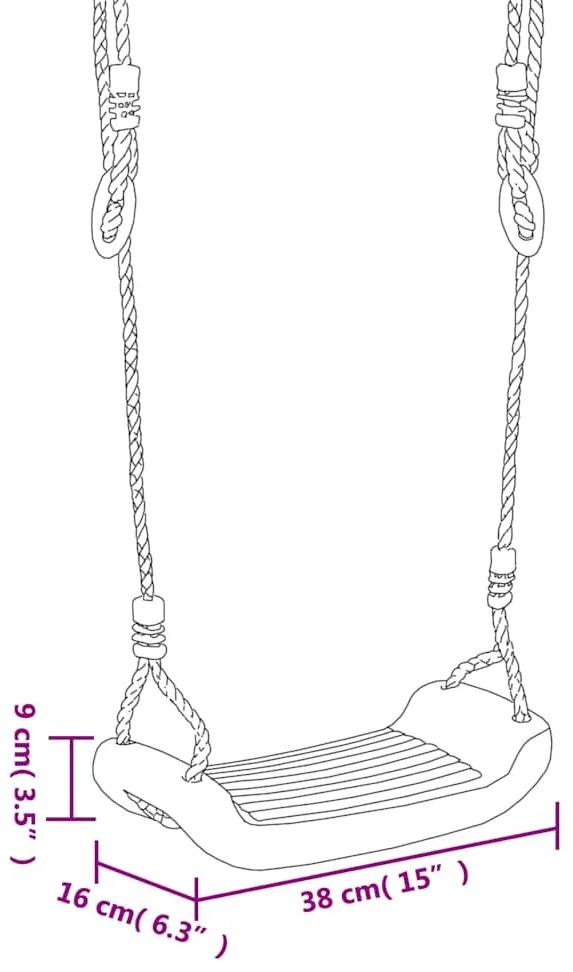 vidaXL Κούνιες με Σχοινιά 2 τεμ. Μπλε 38 x 16 εκ. από Πολυαιθυλένιο