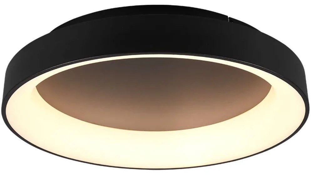 Φωτιστικό Οροφής - Πλαφονιέρα Girona 671290132 48W Led Φ60cm 12cm Black Mat Trio Lighting Metal