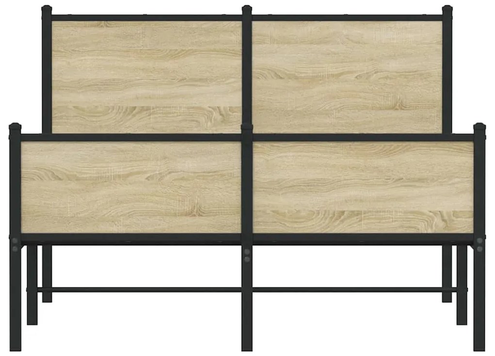 vidaXL Σκελετός Κρεβ. Χωρίς Στρώμα Sonoma Δρυς 120x200 εκ. Μεταλλικό