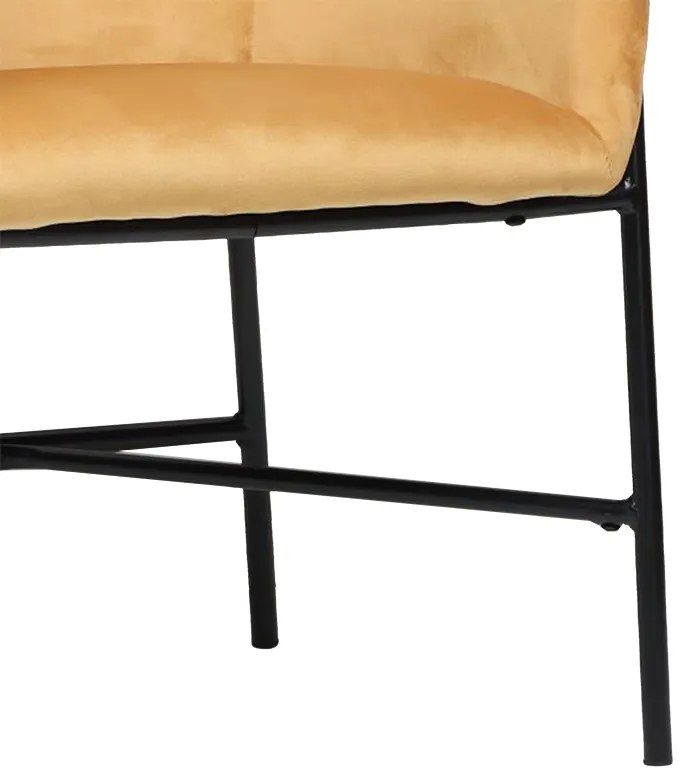 Πολυθρόνα Julia pakoworld βελούδο κίτρινο 61x57x74εκ