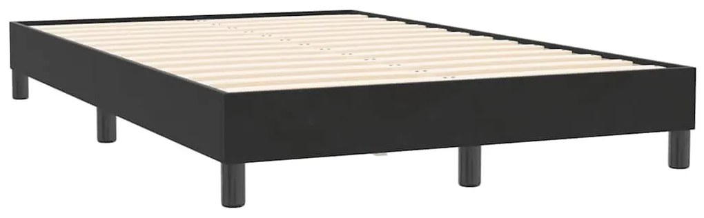 Κρεβάτι Boxspring με Στρώμα Μαύρο 1120x210 εκ. Βελούδινο - Μαύρο