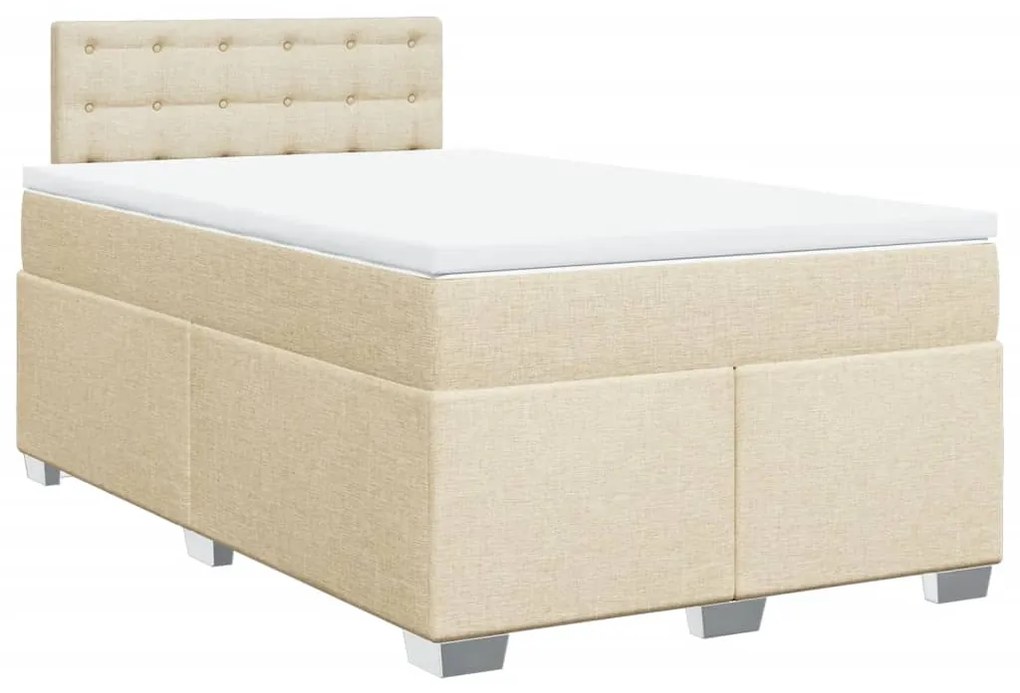 Κρεβάτι Boxspring με Στρώμα Κρεμ 120x190 εκ. Υφασμάτινο