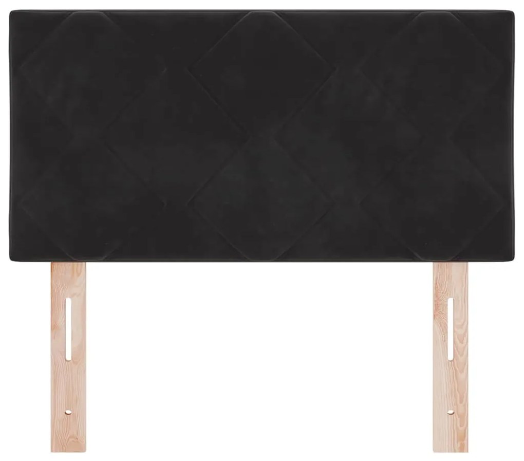 vidaXL LED Κεφαλάρι με φώτα λωρίδας LED Geometric Μαύρο 80 cm Βελούδο