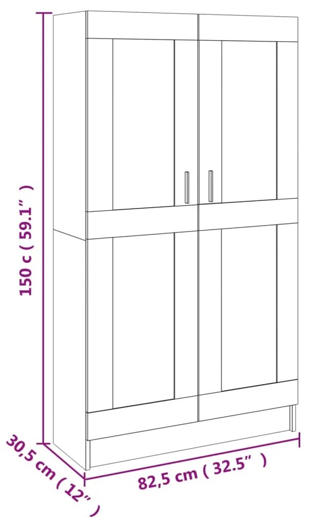 Βιβλιοθήκη Χρώμα Sonoma Δρυς 82,5 x 30,5 x 150 εκ. Επεξ. Ξύλο 802726