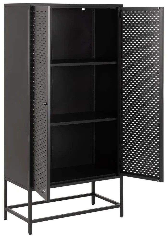 Βιβλιοθήκη Oakland J115, Κλειστό, Μέταλλο, 160x80x40cm, Μαύρο