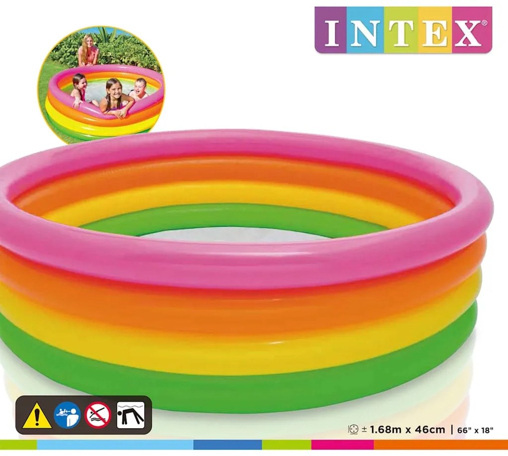 INTEX Sunset Φουσκωτή Πισίνα με 4 Δακτυλίους 168 x 46 εκ.