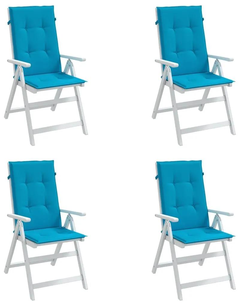 Μαξιλάρια Καρέκλας Κήπου με Πλάτη 4 τεμ. Μπλε 120x50x3 εκ. - Μπλε