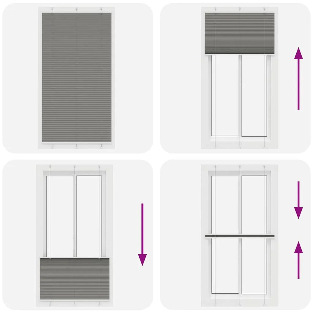 vidaXL Πλισέ περσίδα Ανθρακί 110x200 cm Πλάτος υφάσματος 109,4 cm