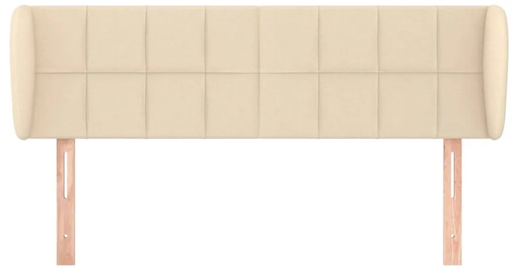 vidaXL Κεφαλάρι με Πτερύγια Κρεμ 147 x 23 x 78/88 εκ. Υφασμάτινο