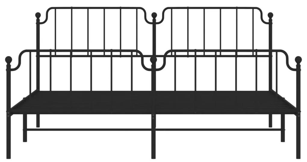 Πλαίσιο Κρεβατιού με Κεφαλάρι/Ποδαρικό Μαύρο 200x200εκ. Μέταλλο - Μαύρο