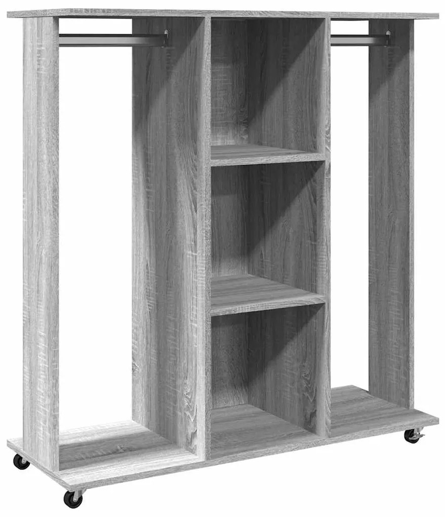 vidaXL Ντουλάπα με Ροδάκια Γκρι Sonoma 102x38x110 εκ. από Επεξ. Ξύλο