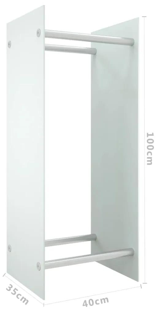 vidaXL Ράφι Καυσόξυλων Λευκό 40 x 35 x 100 εκ. από Ψημένο Γυαλί