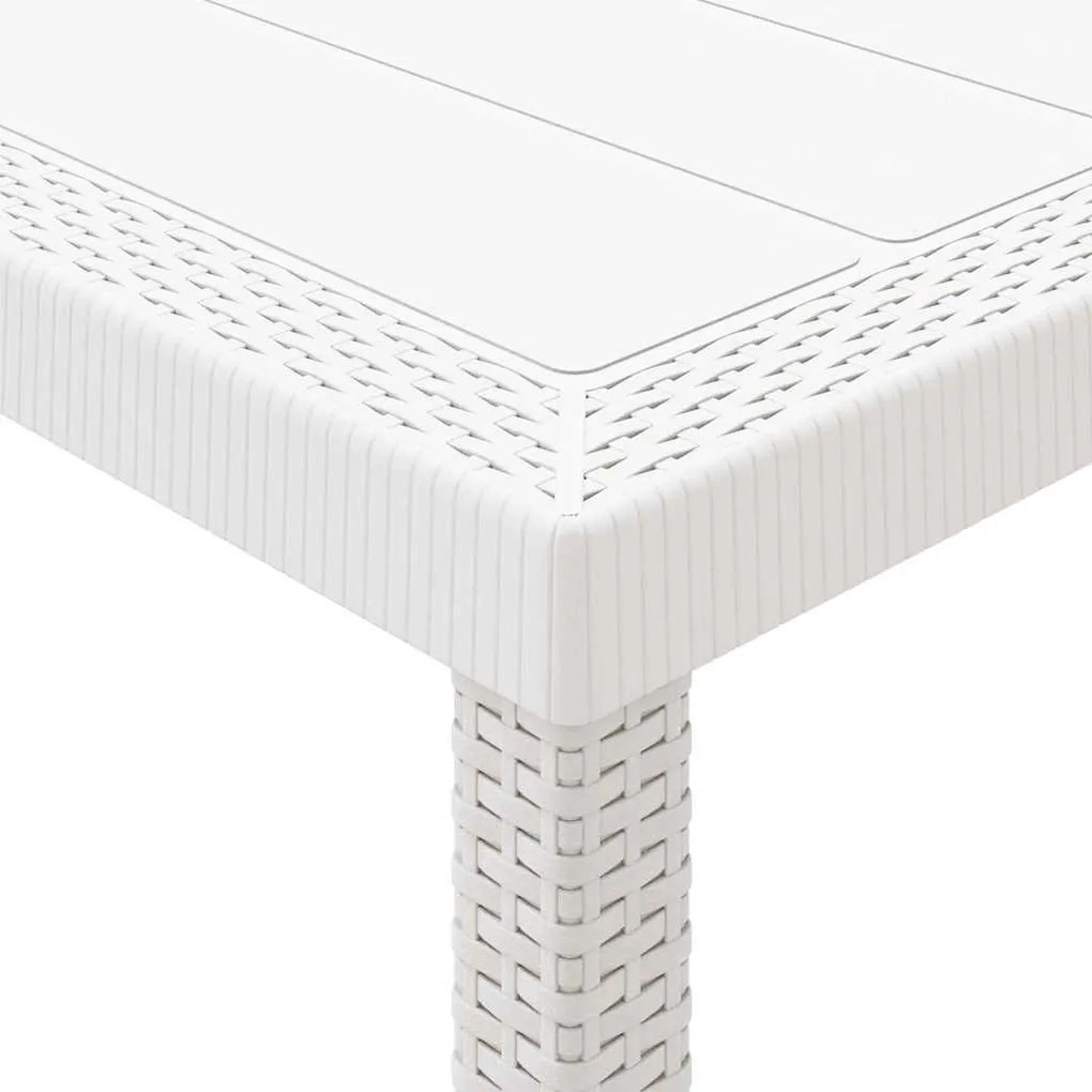 vidaXL Σέτ φαγητού για κήπο 5 pcs Λευκό Rattan Polt