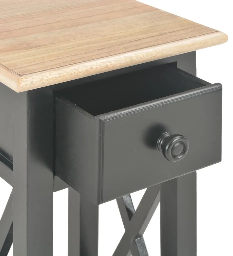 vidaXL Τραπεζάκι Βοηθητικό Μαύρο 27 x 27 x 65,5 εκ. Ξύλινο