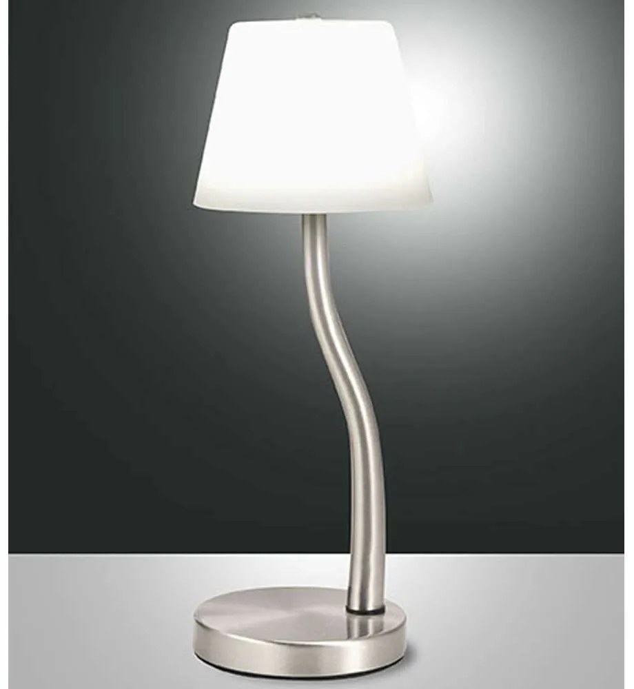 Φωτιστικό Επιτραπέζιο Ibla 3703-30-178 Φ12x32,5cm Dim Led 750lm 9W Nickel Fabas Luce