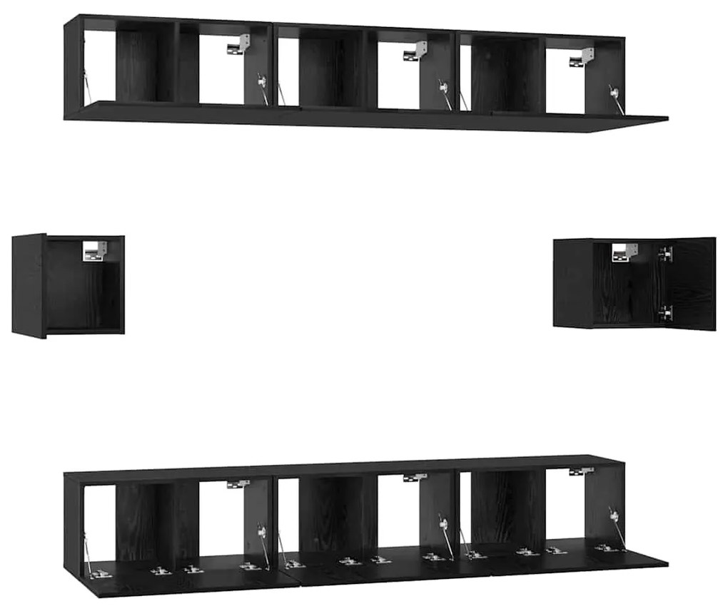 vidaXL Σετ επίπλου τηλεόρασης 8 pcs Μαύρη δρυς 60 x 30 x 30 cm