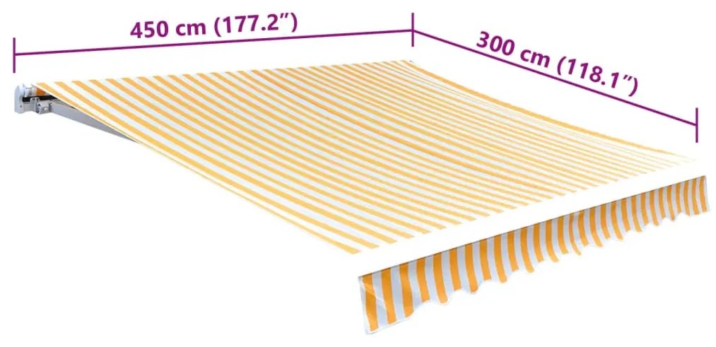 vidaXL Τεντόπανο Πορτοκαλί / Λευκό 450 x 300 εκ. από Καραβόπανο